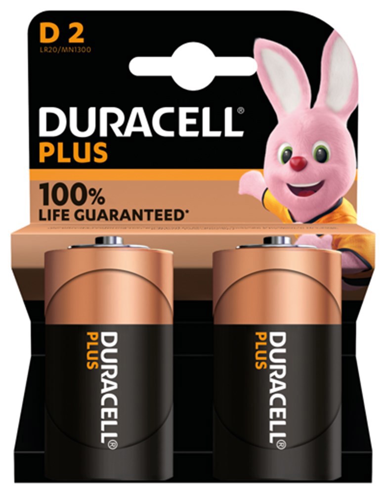 Batterijen Staaf Duracell Pluspower - D LR20 1.5V  SET à 2 STUKS