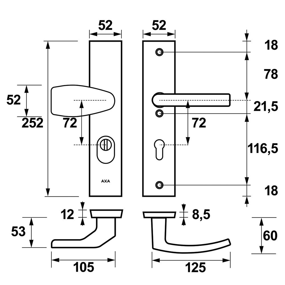voordeurgarnituur f1 axa-5