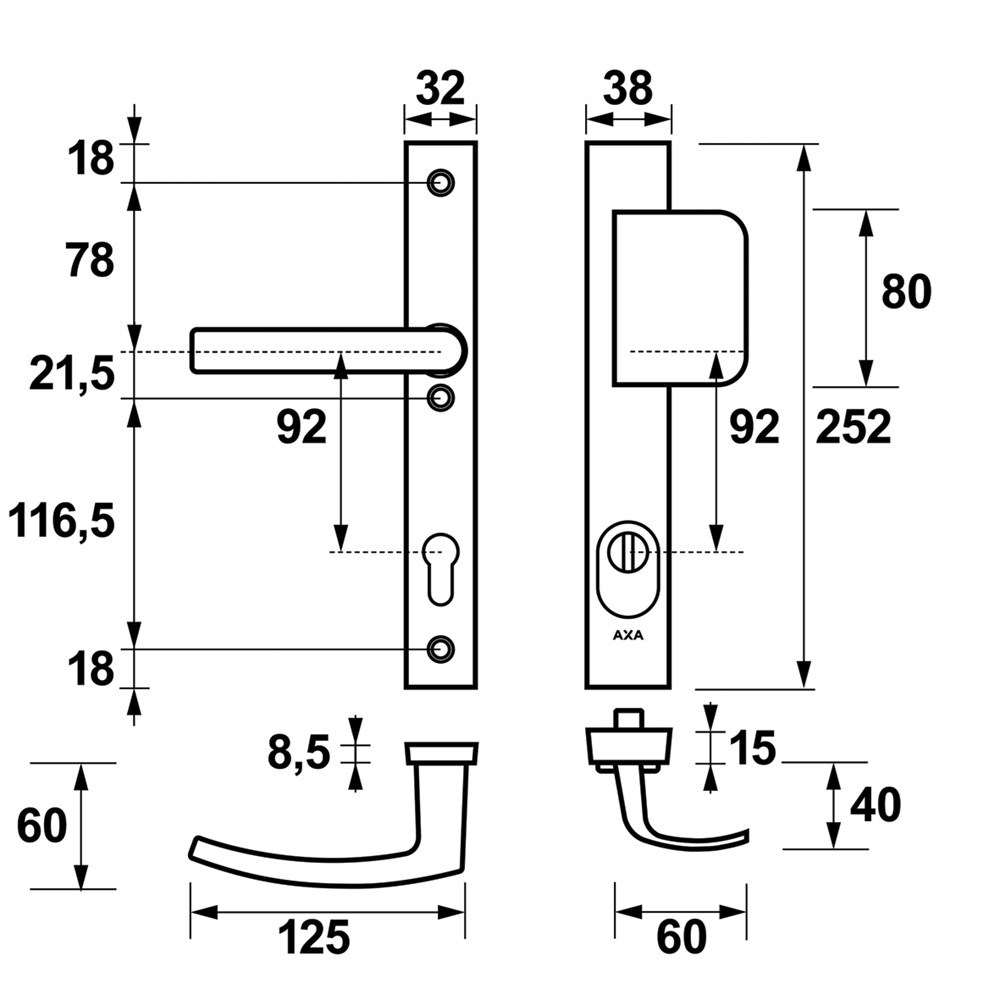 voordeursmalgarnituur f1 axa-5