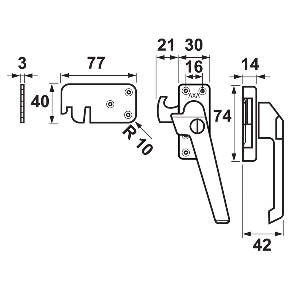 raamsluiting aluminium f2 axa-5