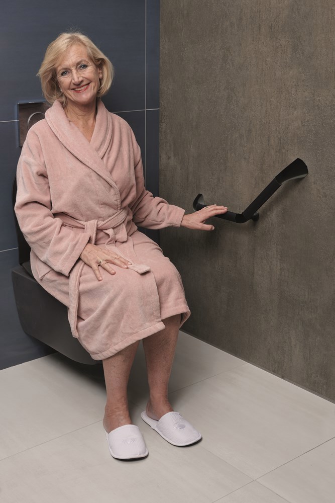 wandbeugel zwart/aluminium secucare-7