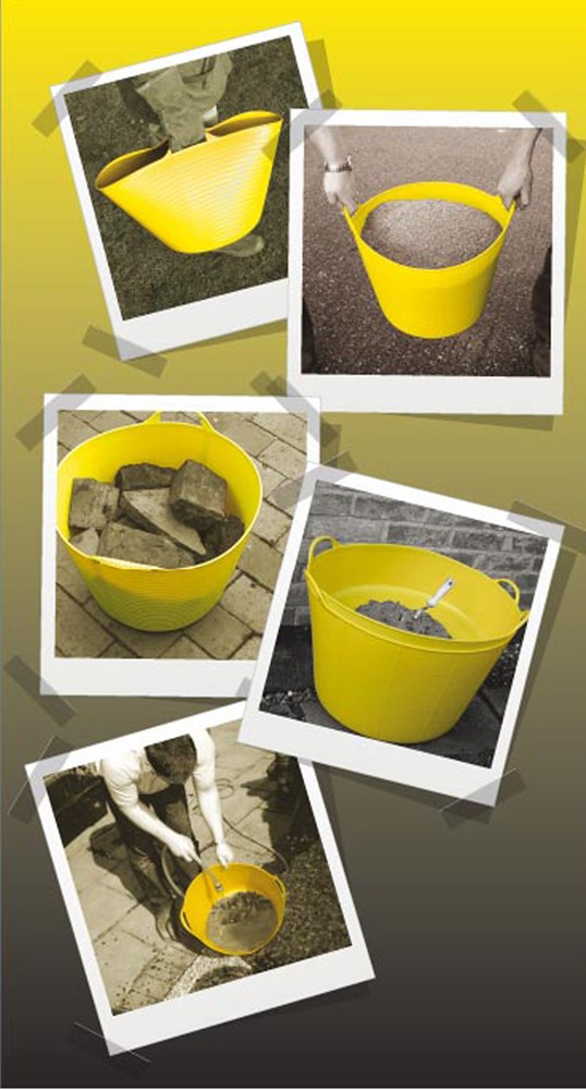 Multidraagmand Kunststof Tubtrug - 42L / GEEL (RECYCLED)