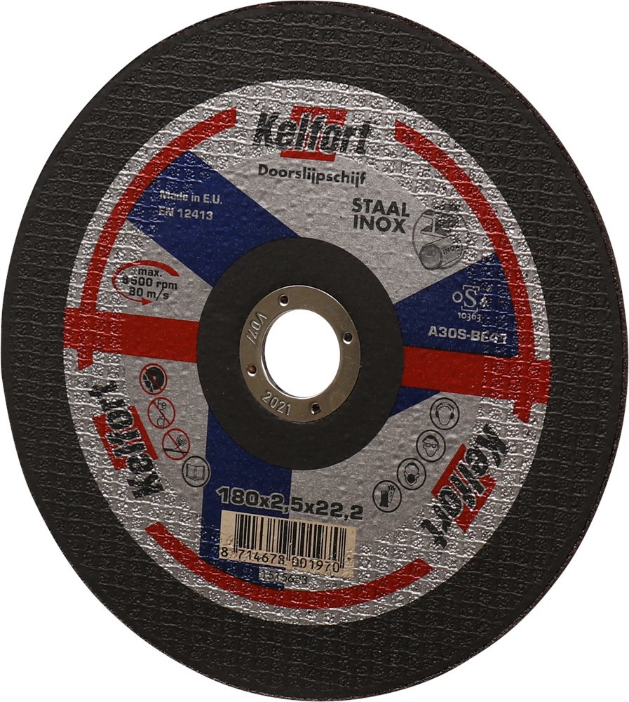 doorslijpschijf staal/rvs kelfort