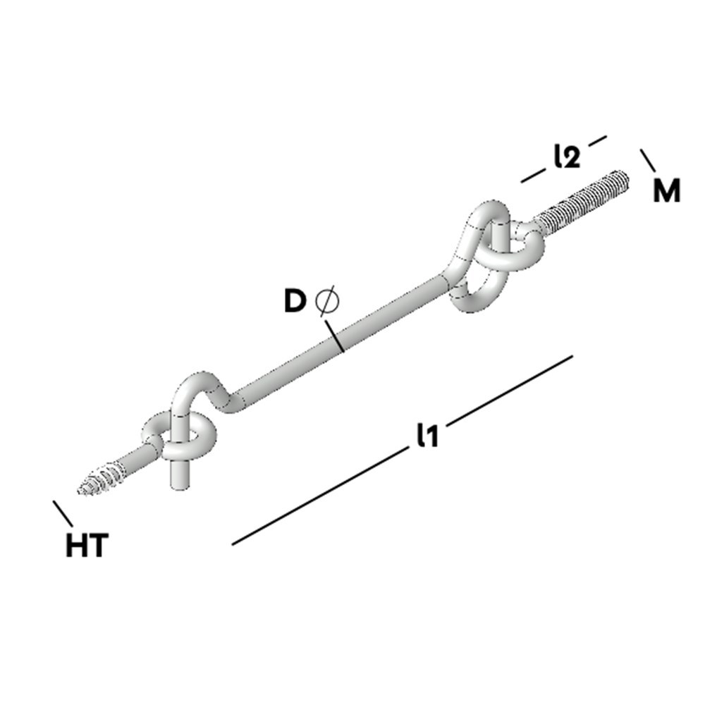 windhaak metrisch draad rvs a2-3