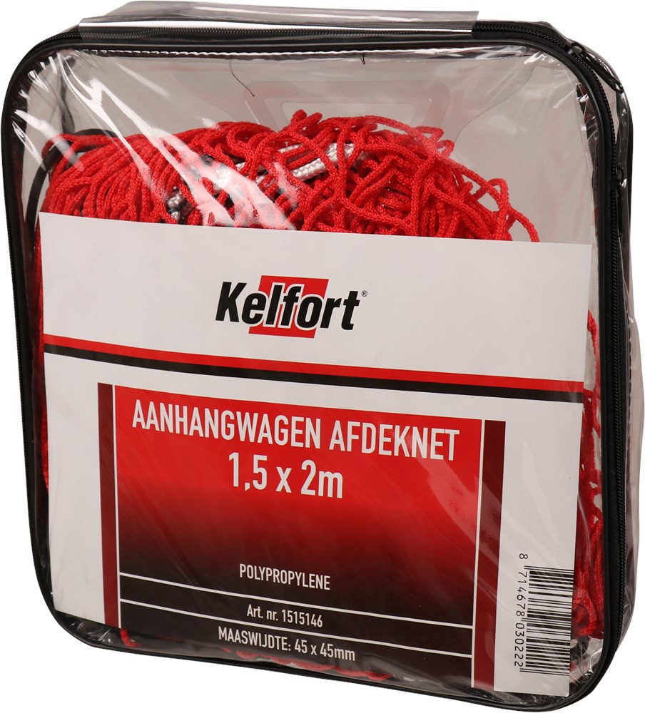 Veiligheidsnet Voor Aanhanger - 1.50X2.00M ROOD