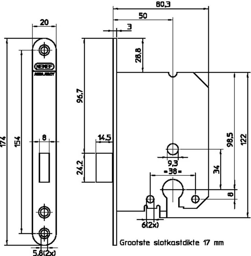 deurslot insteek kast pc nemef-3
