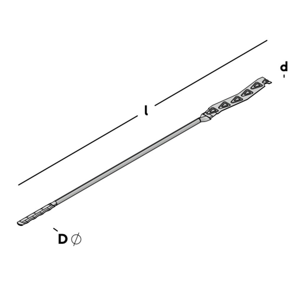prik-spouwanker met korte inleg rvs a4-3