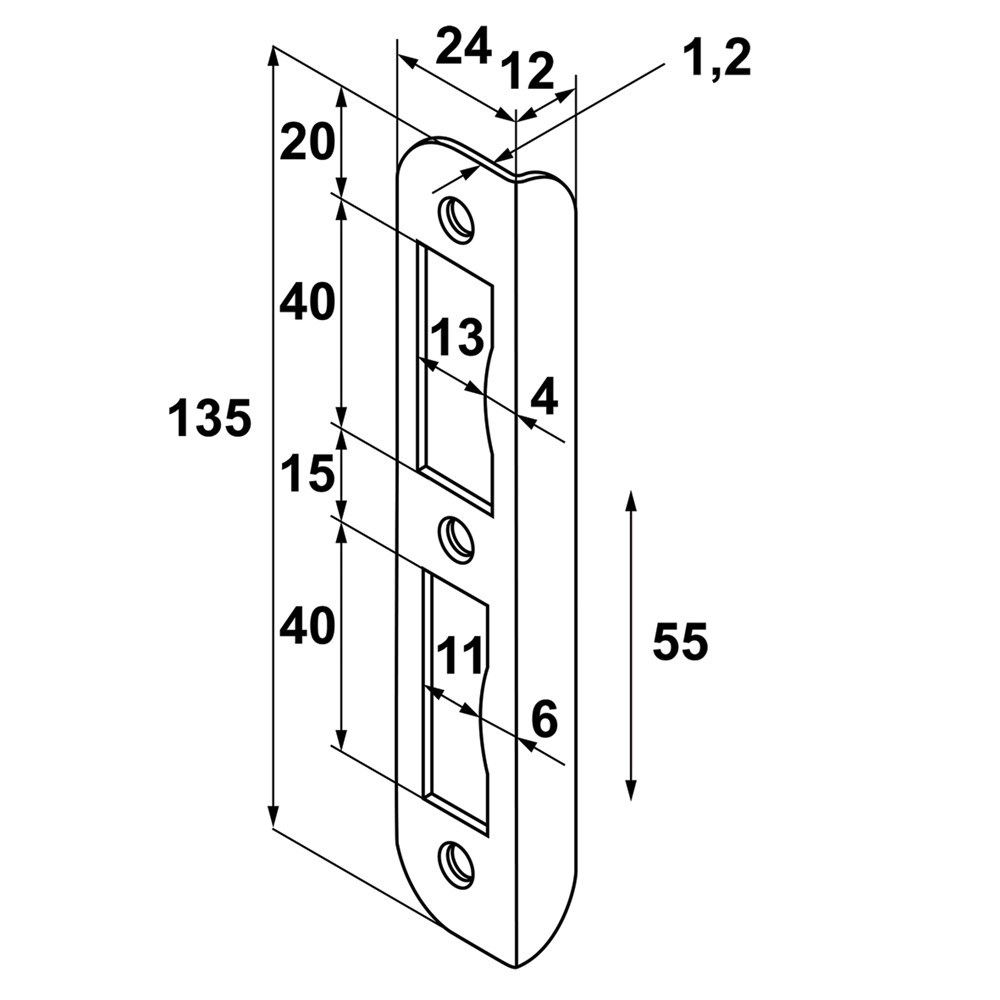 hoeksluitplaat zwart gelakt axa-4