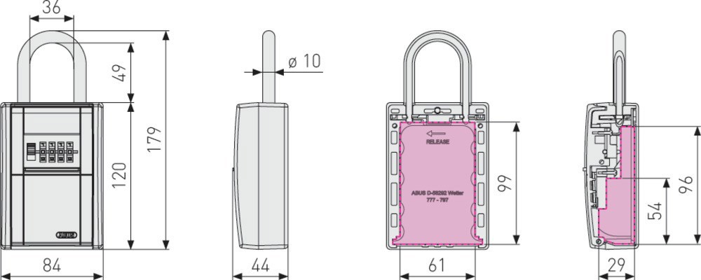 code sleutelkastje metaal/zamac abus-5