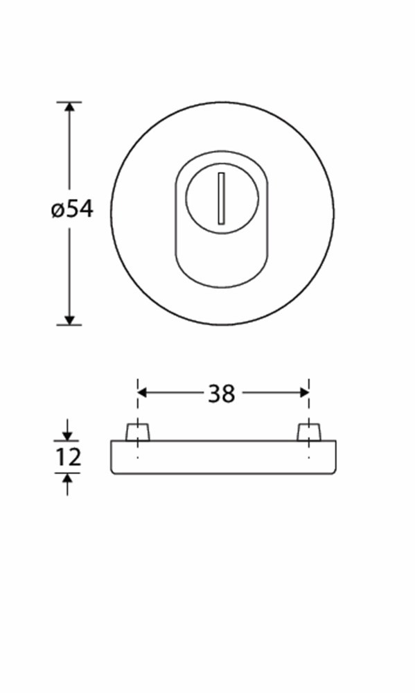 Veiligheidsrozet Buiten Messing Ongelakt - 2479 ELEGANT KT 54X12MM SKG***